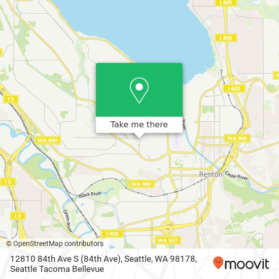 Mapa de 12810 84th Ave S (84th Ave), Seattle, WA 98178