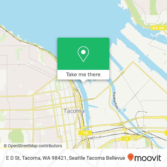 Mapa de E D St, Tacoma, WA 98421