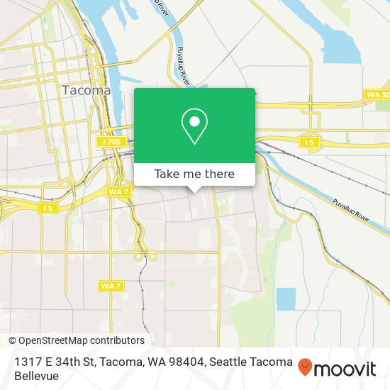 Mapa de 1317 E 34th St, Tacoma, WA 98404