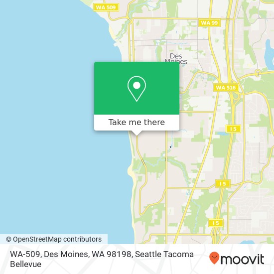 WA-509, Des Moines, WA 98198 map