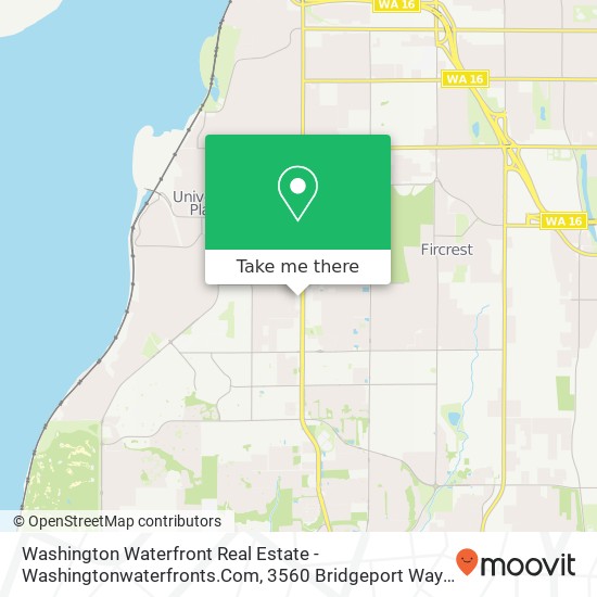 Mapa de Washington Waterfront Real Estate - Washingtonwaterfronts.Com, 3560 Bridgeport Way W