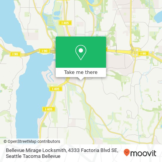 Bellevue Mirage Locksmith, 4333 Factoria Blvd SE map