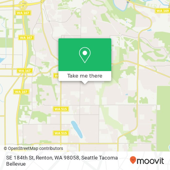 Mapa de SE 184th St, Renton, WA 98058