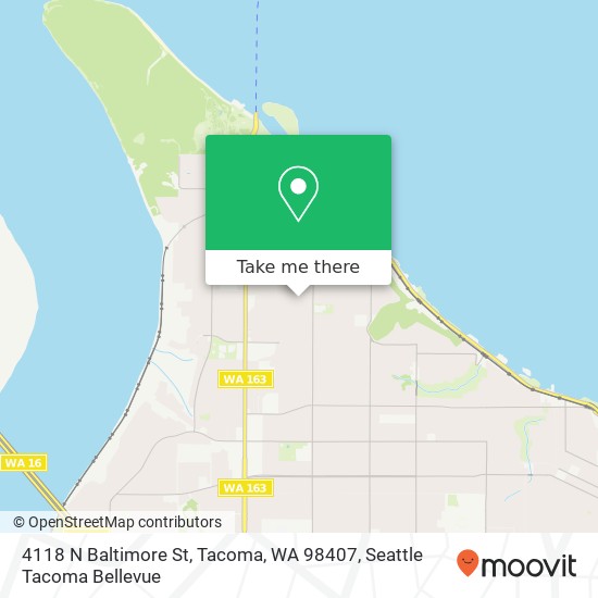 Mapa de 4118 N Baltimore St, Tacoma, WA 98407