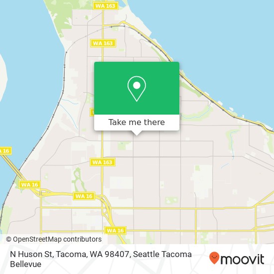 Mapa de N Huson St, Tacoma, WA 98407