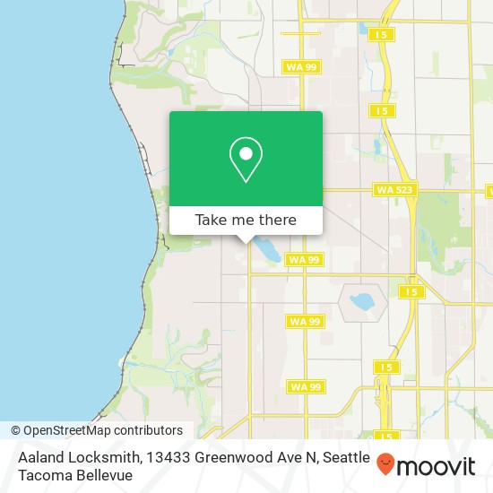 Mapa de Aaland Locksmith, 13433 Greenwood Ave N