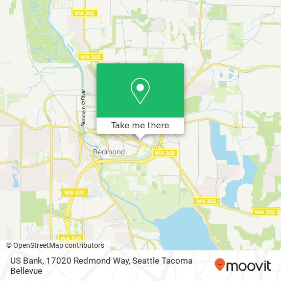 US Bank, 17020 Redmond Way map