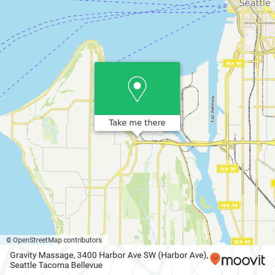 Gravity Massage, 3400 Harbor Ave SW map