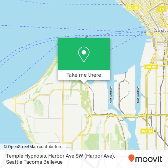 Temple Hypnosis, Harbor Ave SW map