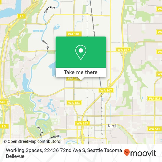 Mapa de Working Spaces, 22436 72nd Ave S