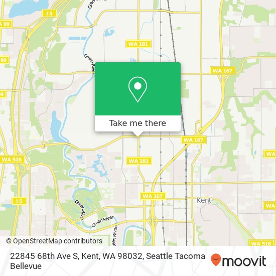 Mapa de 22845 68th Ave S, Kent, WA 98032