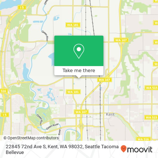 Mapa de 22845 72nd Ave S, Kent, WA 98032