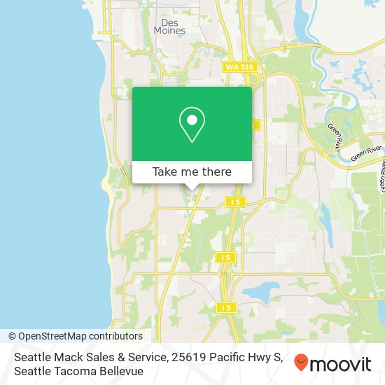 Mapa de Seattle Mack Sales & Service, 25619 Pacific Hwy S