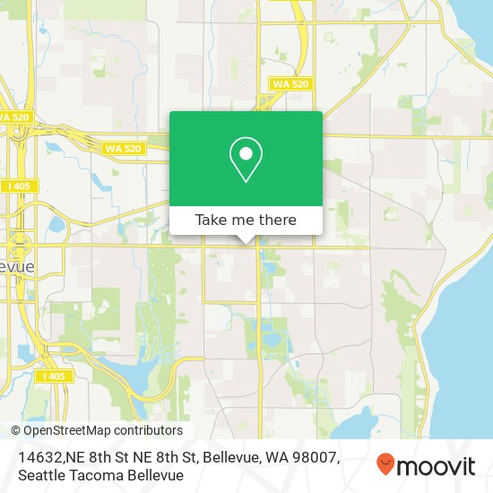 Mapa de 14632,NE 8th St NE 8th St, Bellevue, WA 98007