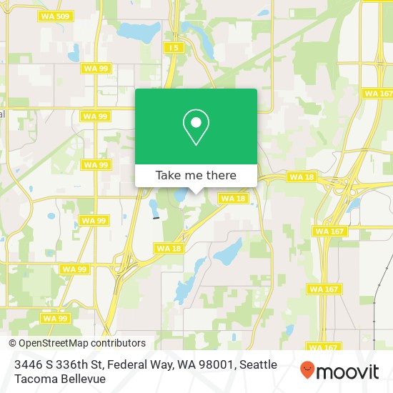 Mapa de 3446 S 336th St, Federal Way, WA 98001