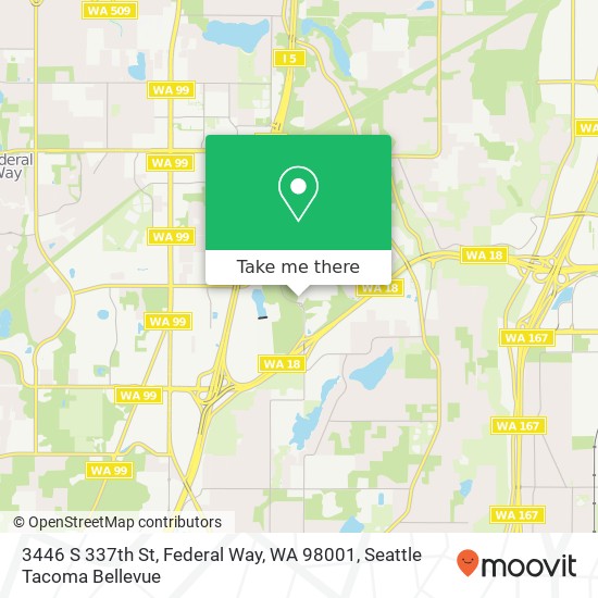 Mapa de 3446 S 337th St, Federal Way, WA 98001
