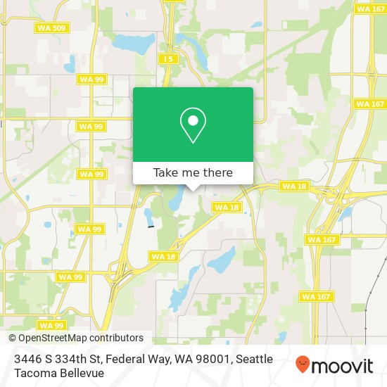 Mapa de 3446 S 334th St, Federal Way, WA 98001