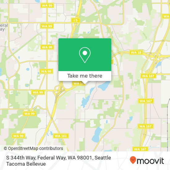 Mapa de S 344th Way, Federal Way, WA 98001