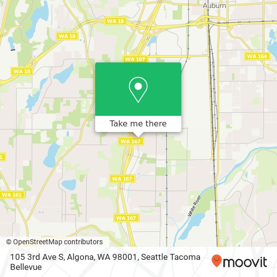 Mapa de 105 3rd Ave S, Algona, WA 98001