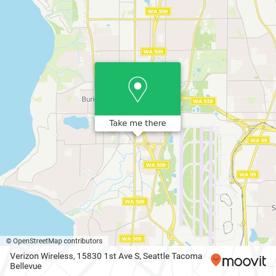 Mapa de Verizon Wireless, 15830 1st Ave S