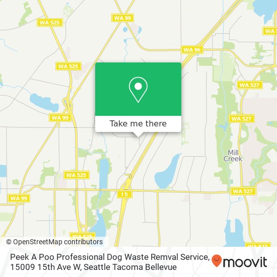 Mapa de Peek A Poo Professional Dog Waste Remval Service, 15009 15th Ave W