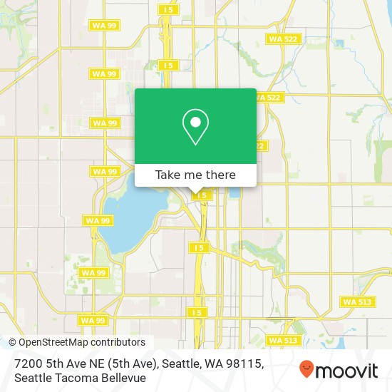 Mapa de 7200 5th Ave NE (5th Ave), Seattle, WA 98115