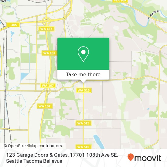 Mapa de 123 Garage Doors & Gates, 17701 108th Ave SE