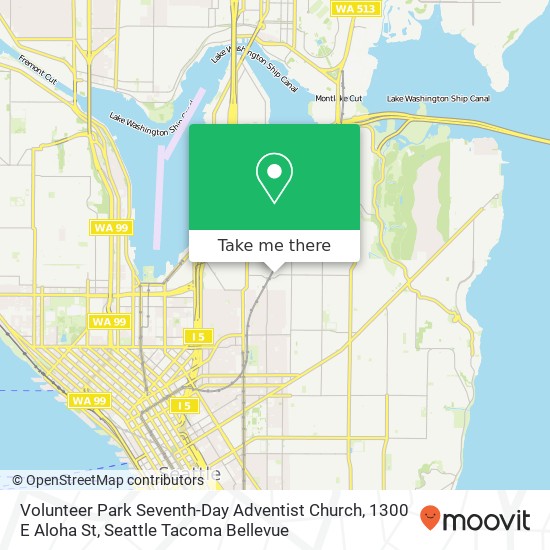 Volunteer Park Seventh-Day Adventist Church, 1300 E Aloha St map