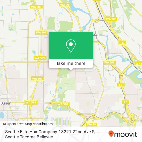 Mapa de Seattle Elite Hair Company, 13221 22nd Ave S