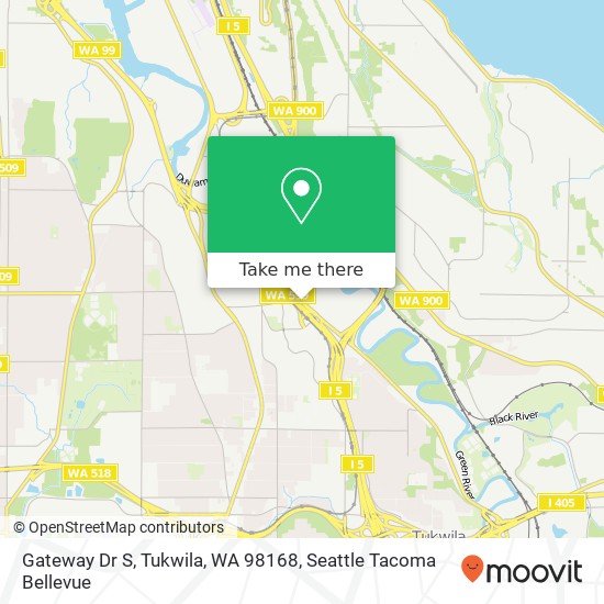 Mapa de Gateway Dr S, Tukwila, WA 98168