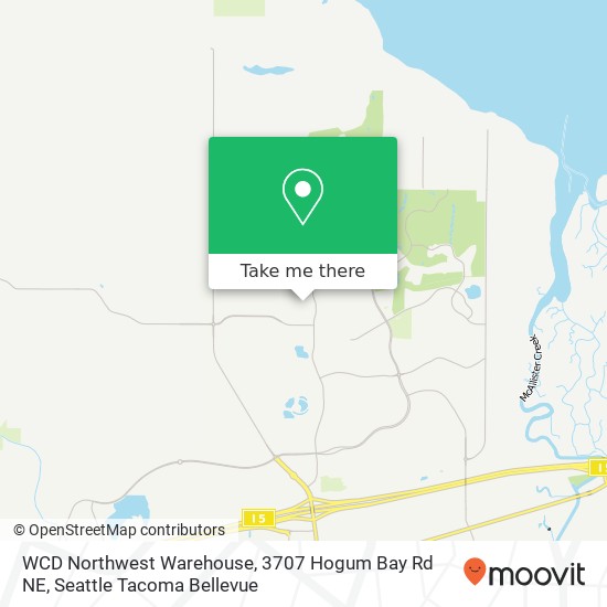 WCD Northwest Warehouse, 3707 Hogum Bay Rd NE map