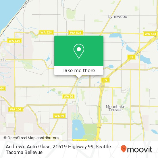 Mapa de Andrew's Auto Glass, 21619 Highway 99