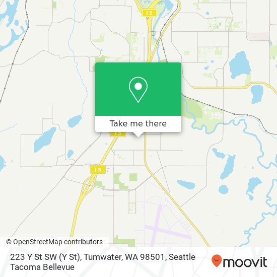 Mapa de 223 Y St SW (Y St), Tumwater, WA 98501