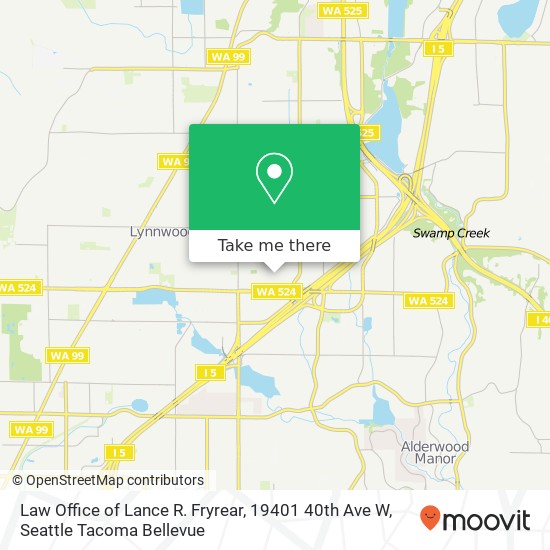 Mapa de Law Office of Lance R. Fryrear, 19401 40th Ave W