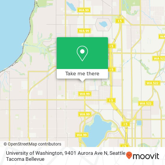 Mapa de University of Washington, 9401 Aurora Ave N