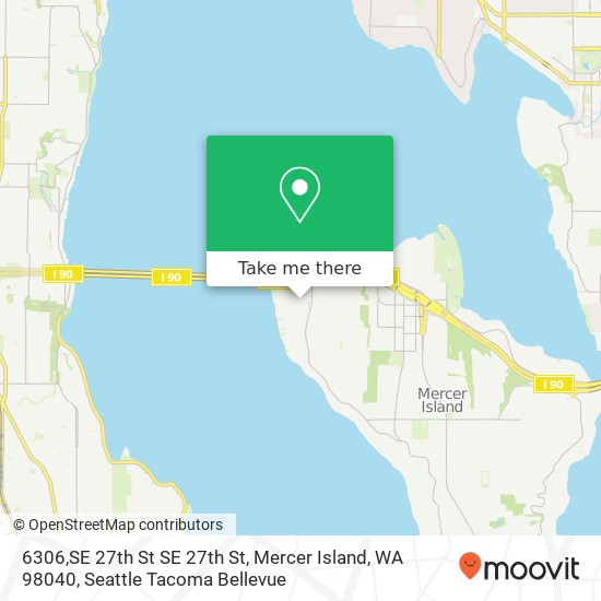 Mapa de 6306,SE 27th St SE 27th St, Mercer Island, WA 98040