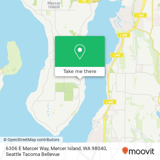 Mapa de 6306 E Mercer Way, Mercer Island, WA 98040
