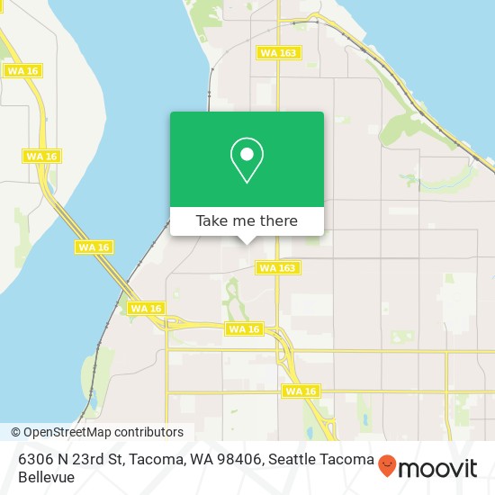 Mapa de 6306 N 23rd St, Tacoma, WA 98406