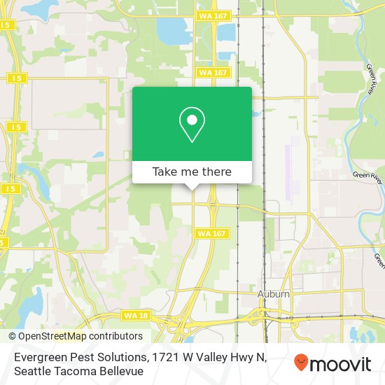 Mapa de Evergreen Pest Solutions, 1721 W Valley Hwy N