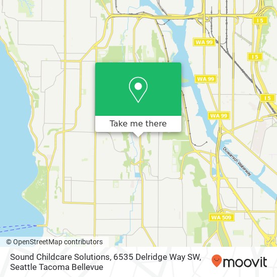 Mapa de Sound Childcare Solutions, 6535 Delridge Way SW