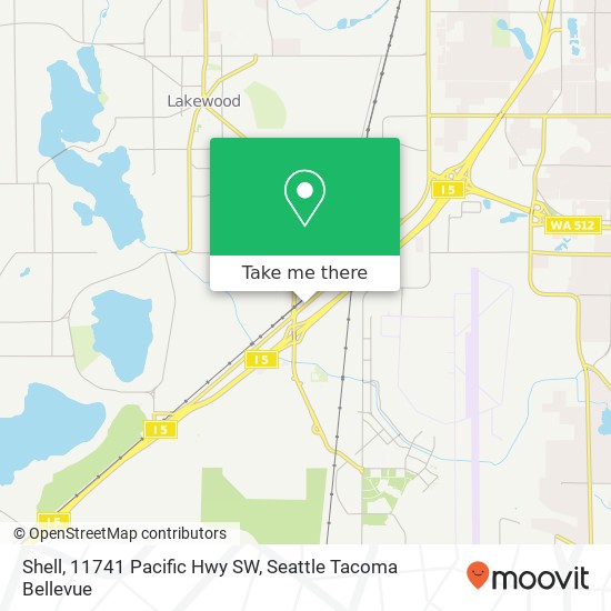 Shell, 11741 Pacific Hwy SW map