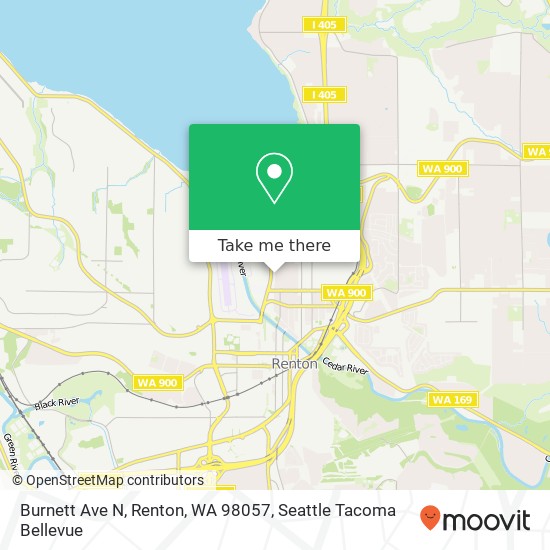 Mapa de Burnett Ave N, Renton, WA 98057