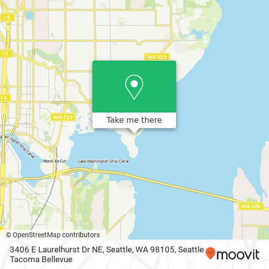 Mapa de 3406 E Laurelhurst Dr NE, Seattle, WA 98105