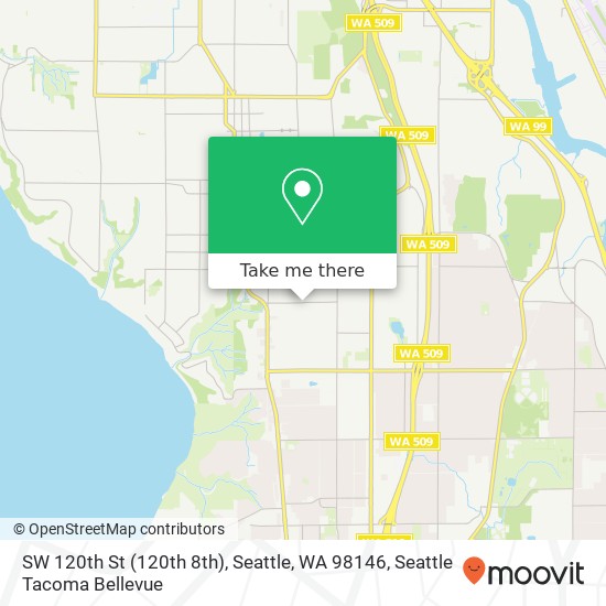 Mapa de SW 120th St (120th 8th), Seattle, WA 98146