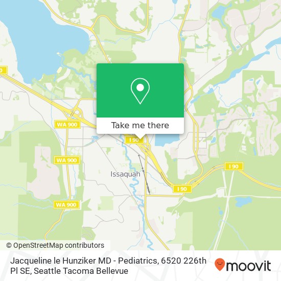 Mapa de Jacqueline le Hunziker MD - Pediatrics, 6520 226th Pl SE