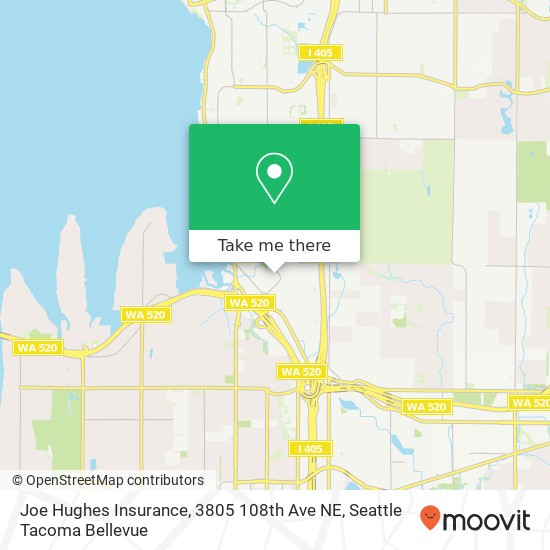 Mapa de Joe Hughes Insurance, 3805 108th Ave NE