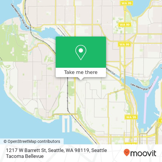 Mapa de 1217 W Barrett St, Seattle, WA 98119