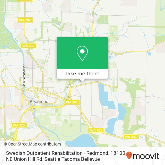 Swedish Outpatient Rehabilitation - Redmond, 18100 NE Union Hill Rd map