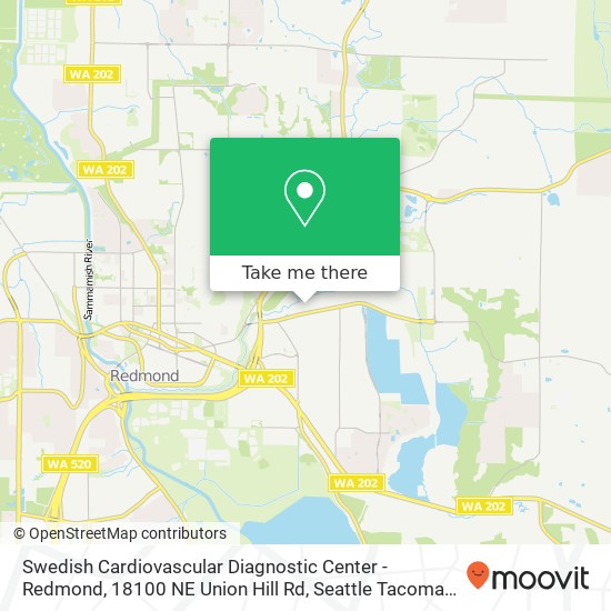 Mapa de Swedish Cardiovascular Diagnostic Center - Redmond, 18100 NE Union Hill Rd