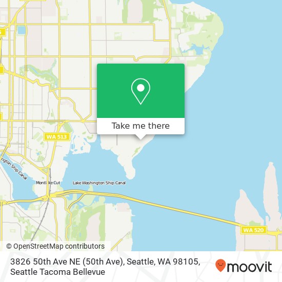 Mapa de 3826 50th Ave NE (50th Ave), Seattle, WA 98105